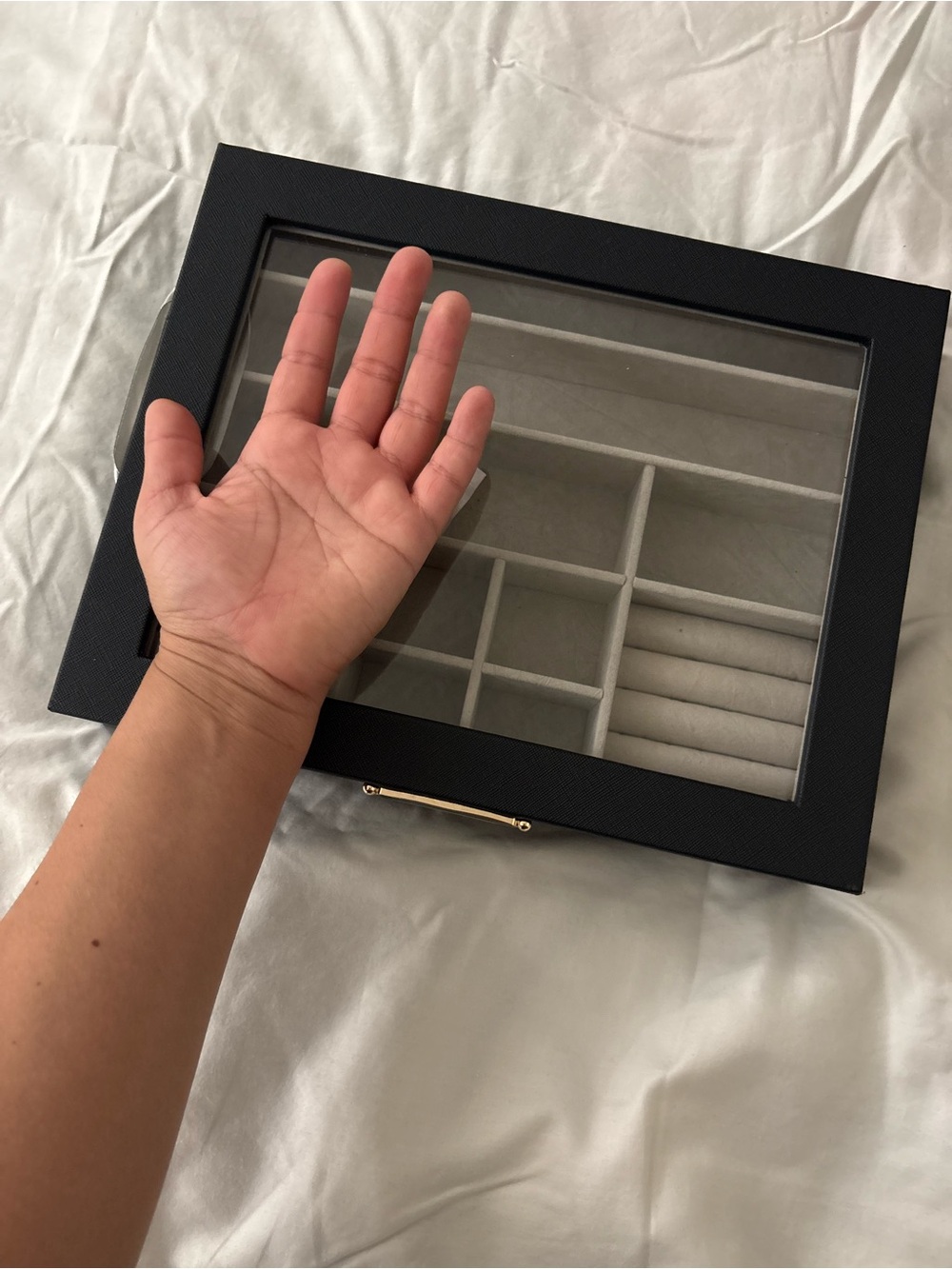 cupcakes & cashmere Black Jewelry Display Case with Glass Top - Picture 9 of 9
